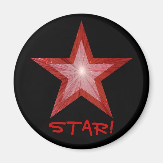 Red Star Kühlschrank 'STAR' Magnet rund schwarz (Vorne)