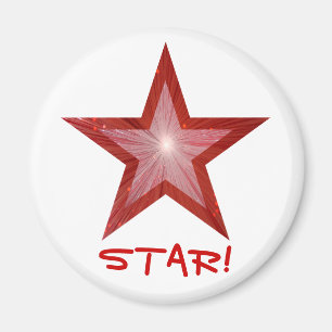 Red Star Kühlschrank 'STAR' Magnet rund weiß