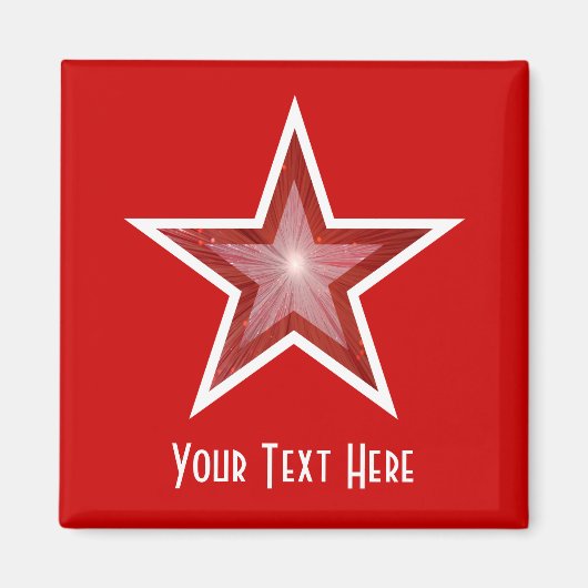 Red Star Kühlschrank 'Your Text' Magnetfeld rot Magnet (Vorne)