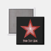 Red Star Kühlschrank 'Your Text' Magnetfeld schwar Magnet (Vorderseite/Rückseite)