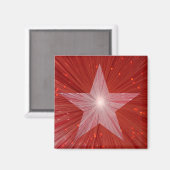 Red Star Kühlschrankmagnet Square (Vorderseite/Rückseite)