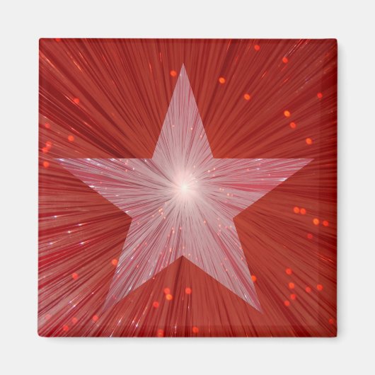 Red Star Kühlschrankmagnet Square (Vorne)