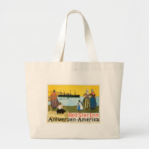 Red Star Line ~ Antwerpen-Amerika Jumbo Stoffbeutel