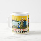 Red Star Line ~ Antwerpen-Amerika Kaffeetasse (Vorderseite Links)