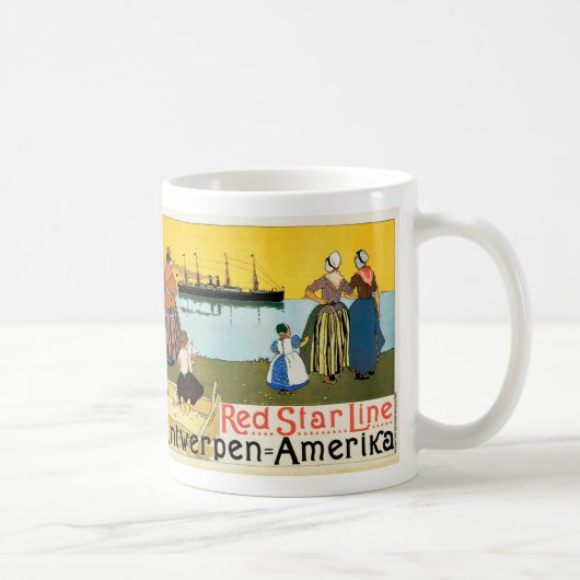 Red Star Line ~ Antwerpen-Amerika Kaffeetasse (Rechts)