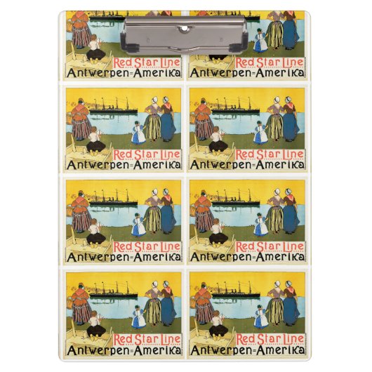 Red Star Line ~ Antwerpen-Amerika Klemmbrett (Vorderseite)