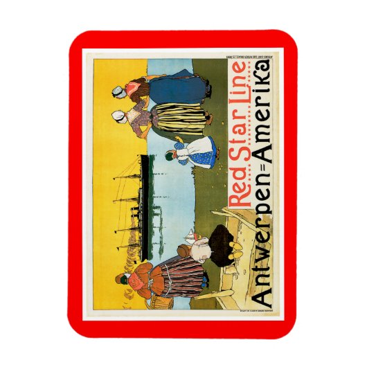 Red Star Line ~ Antwerpen-Amerika Magnet (Vertikal)