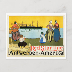 Red Star Line ~ Antwerpen-Amerika Postkarte