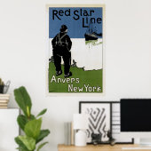Red Star Line ~ Anvers-New York Poster (Heimbüro)