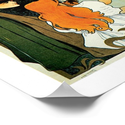 Red Star Line Frau mit Girl Ad Poster (Ecke)