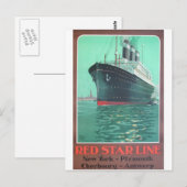 Red Star Line Titanic alte Werbung Postkarte (Vorne/Hinten)