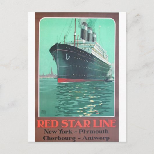 Red Star Line Titanic alte Werbung Postkarte (Vorderseite)