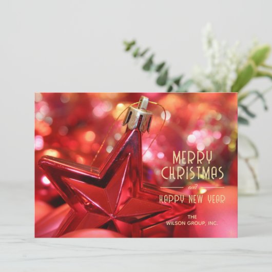 Red Star Ornament Business Vielen Dank Weihnachten (Stehend Vorderseite)