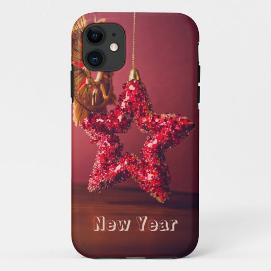 Red Star Ornament IPhone Case (Rückseite)