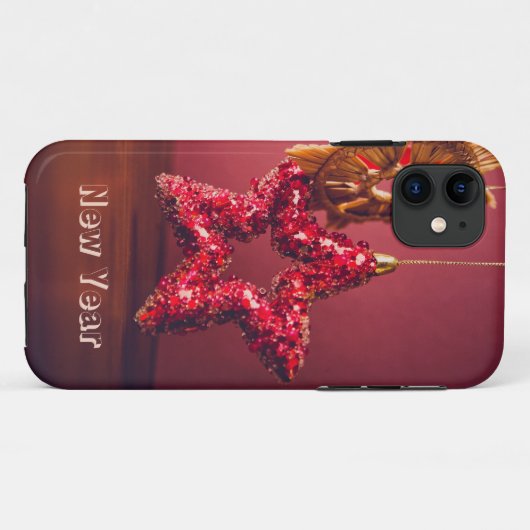Red Star Ornament IPhone Case (Rückseite (Horizontal))