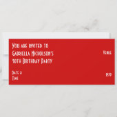 Red Star 'PARTY' Einladung rot lang (Rückseite)