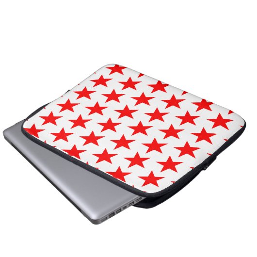 Red Star Pattern Laptopschutzhülle (Vorne Knopf)
