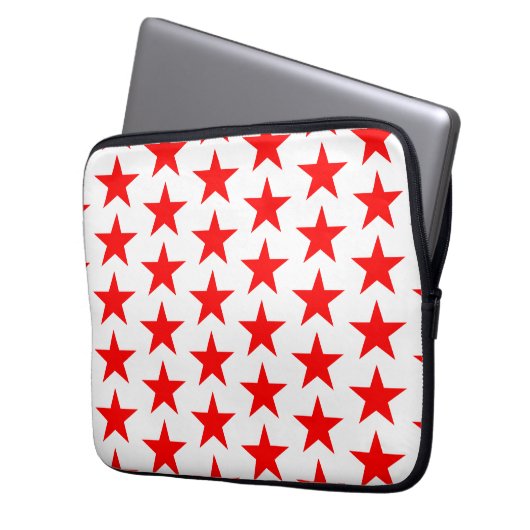 Red Star Pattern Laptopschutzhülle (Vorderseite Links)