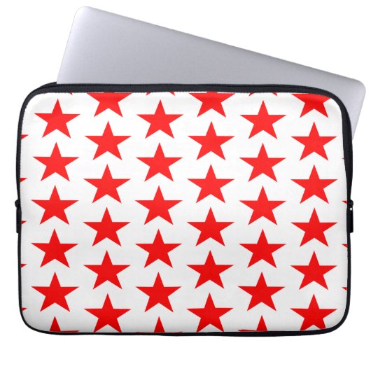 Red Star Pattern Laptopschutzhülle (Vorderseite)