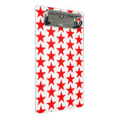 Red Star Pattern Mini Klemmbrett (Schrägansicht)