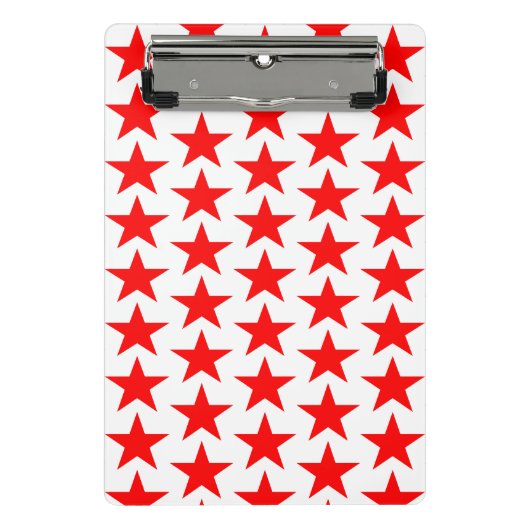 Red Star Pattern Mini Klemmbrett (Vorderseite)