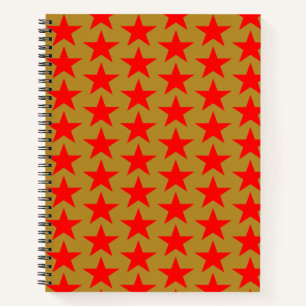 Red Star Pattern Notizblock