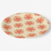 Red Star Pattern von Schaufenster Pappteller (Schrägansicht)
