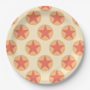 Red Star Pattern von Schaufenster Pappteller