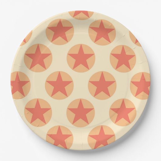 Red Star Pattern von Schaufenster Pappteller (Vorderseite)