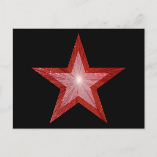 Red Star Postcard schwarz Postkarte (Vorderseite)