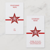 Red Star rote Visitenkarte, weiß Visitenkarte (Vorne/Hinten)