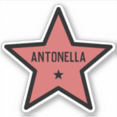 Red Star Shape Kontur Einfaches Cooles Individuell Aufkleber (Vorderseite)