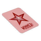 Red Star 'Sieger' flexibler Magnet rosa (Rechte Seite)