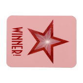 Red Star 'Sieger' flexibler Magnet rosa (Horizontal)
