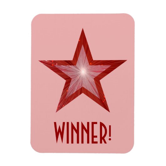 Red Star 'Sieger' flexibler Magnet rosa (Vertikal)