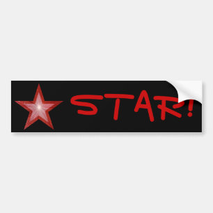 Red Star 'STAR' Autoaufkleber schwarz