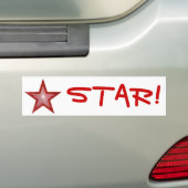 Red Star 'STAR' Autoaufkleber weiß (Auf Auto)