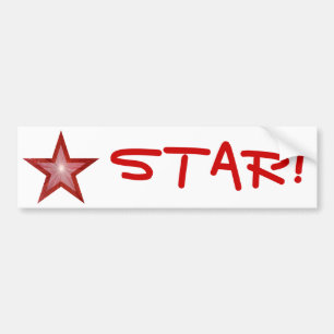 Red Star 'STAR' Autoaufkleber weiß