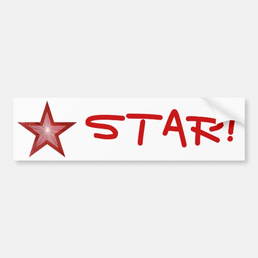 Red Star 'STAR' Autoaufkleber weiß (Vorne)