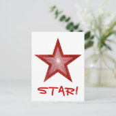 Red Star 'STAR' Postkartenweiß Postkarte (Stehend Vorderseite)