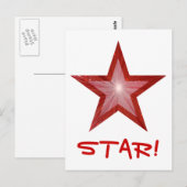 Red Star 'STAR' Postkartenweiß Postkarte (Vorne/Hinten)