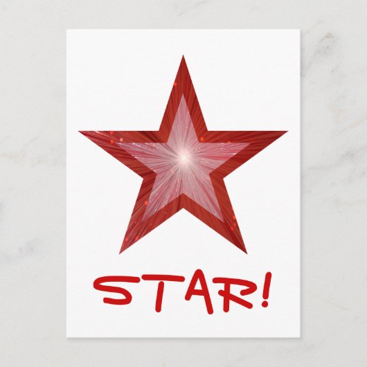 Red Star 'STAR' Postkartenweiß Postkarte (Vorderseite)