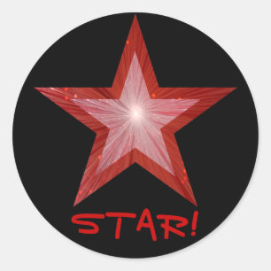 Red Star 'STAR' Rundaufkleber schwarz Runder Aufkleber
