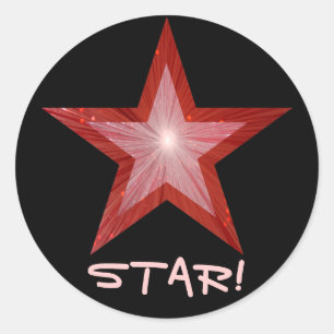Red Star 'STAR' Rundaufkleber schwarz Runder Aufkleber
