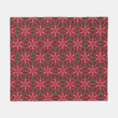 Red Star und Green Geometric Weihnachtsmuster Fleecedecke (Vorderseite (Horizontal))