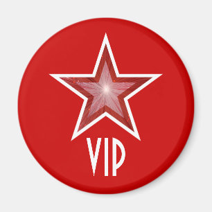 Red Star "VIP" Kühlschrankmagnet rund rot