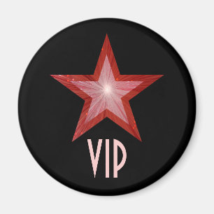 Red Star "VIP" Kühlschrankmagnet rund schwarz