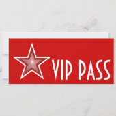 Red Star "VIP PASS" Einladung rot lang (Vorderseite)