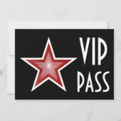 Red Star "VIP PASS" Einladung schwarz horizontal (Vorderseite)