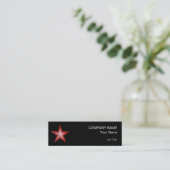 Red Star Visitenkartenvorlage schwarz Mini Visitenkarte (Stehend Vorderseite)